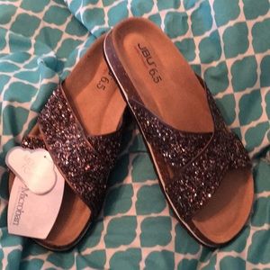 JBU slip on sandals NWT size 6 1/2 sparkle